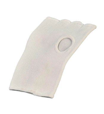 boxing cotton elasticated inner gloves white 4