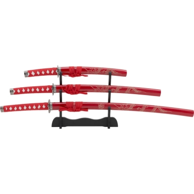 katana set red dragon