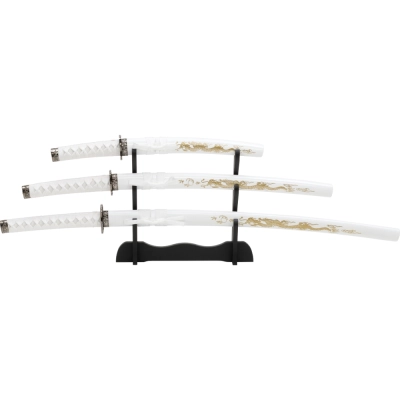 katana set white dragon