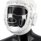 white Karate head guard with face protection