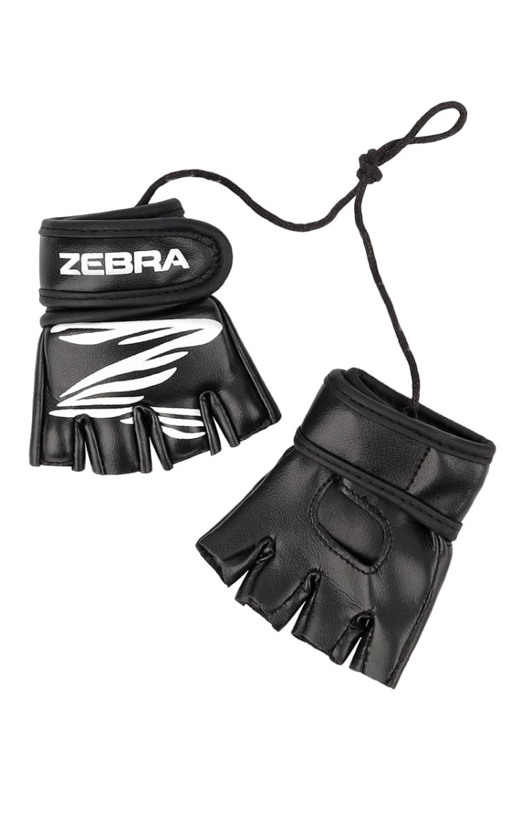 črna mini MMA rokavica zebra obesek